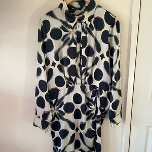 Zara Women's Black and White Patterned Dress